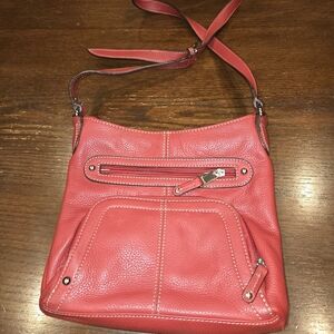 Tignanello Coral Leather Crossbody Bag